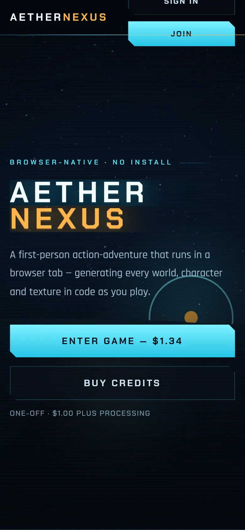 Aether Nexus game on a phone