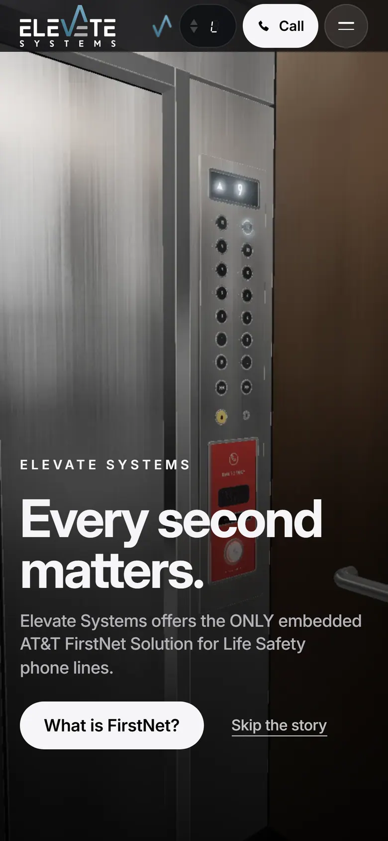 Elevate Cell Systems website on a phone