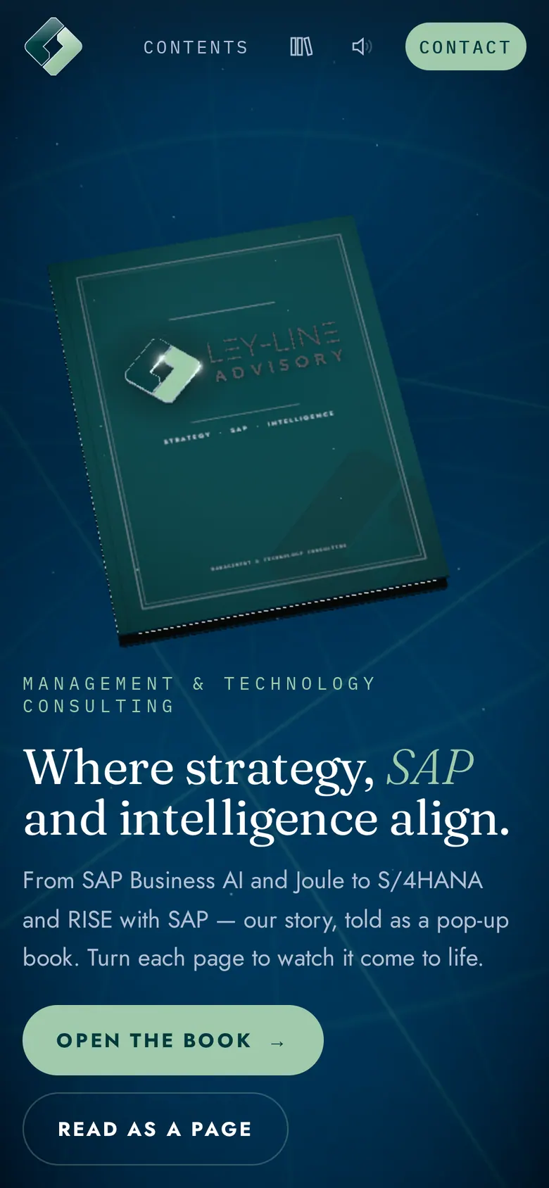 Ley-Line Advisory website on a phone